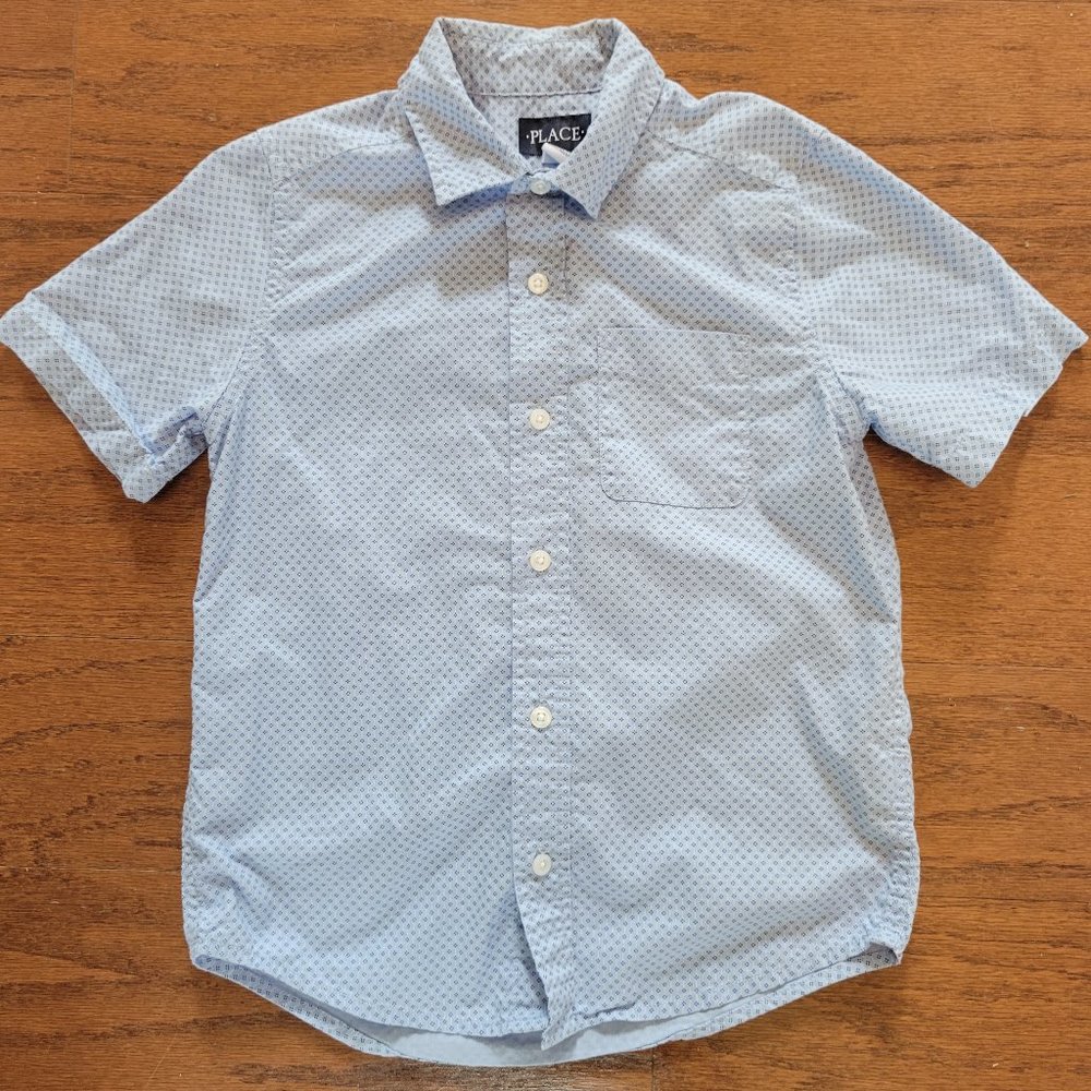 Blue Button Casual Children's Place Shirt - M (7/8